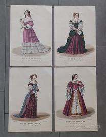 4 stampe dame francesi