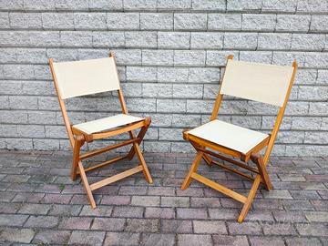 Coppia sedie da giardino in legno