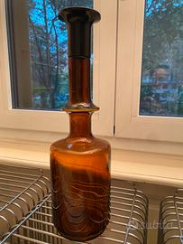 Bottiglia vintage vetro marrone