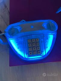 Telefono vintage luminoso neon trasparente design