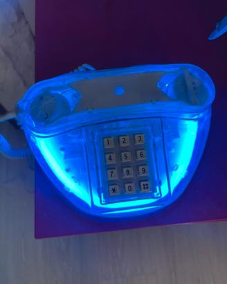 Telefono vintage luminoso neon trasparente design