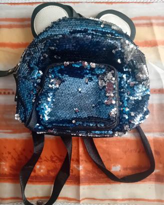 Mini zaino con paillettes e orecchie 