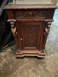 Comodino in legno di noce