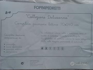 Completo piumone lettino 70x140 cm Foppapedretti