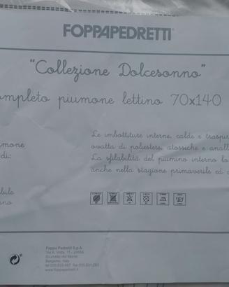 Paracolpi, piumino Foppapedretti x lettino neonato