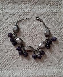 Braccialetto con ametista in argento 925
