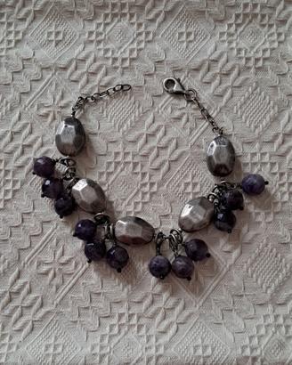 Braccialetto con ametista in argento 925