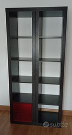 due librerie/scaffali Ikea Expedit con contenitore