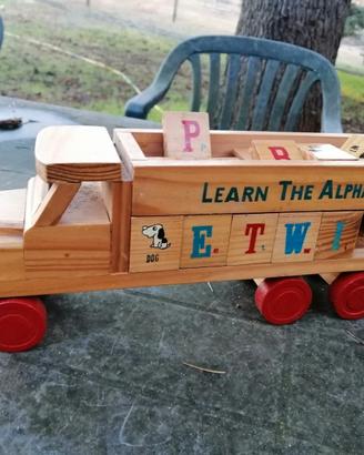 trenino in legno alfabeto