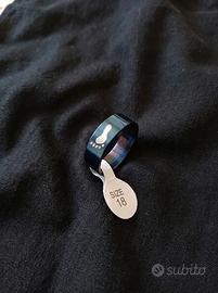 Anello blu con impronta piedino mis. 18