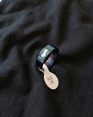Anello blu con impronta piedino mis. 18