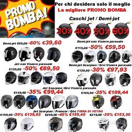 CASCO JET DEMI-JET MOTO SCOOTER -PROMO BOMBA GIUGN