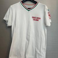 maglietta t-shirt bianca croce rossa italiana CRI