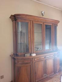 Mobile cristalliera in vero legno Noce