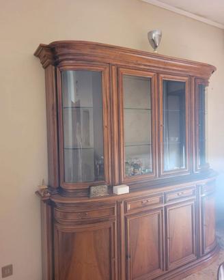 Mobile cristalliera in vero legno Noce