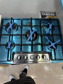 Piano cottura 70cm acciaio 5fuochi nuovo garantito