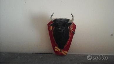 Testa Toro nero da parete decorazione casa negozio