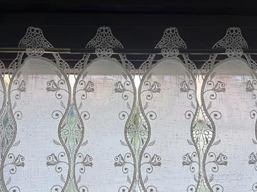 Coppia tendine macramè ricamate provenzale