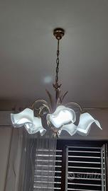 Lampadario con lampade vetro di Murano