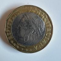 Moneta rara 1000 lire bimetallica 1997