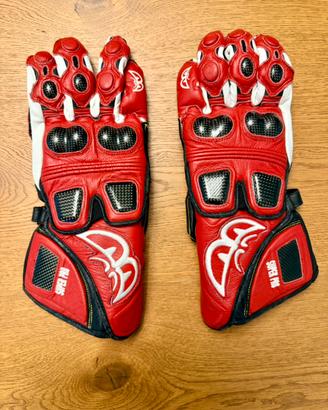 Guanti Berik RACING in pelle nero-rosso taglia M