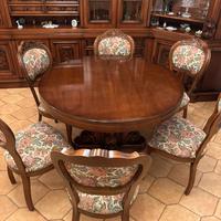 Tavolo vintage allungabile con 6 sedie