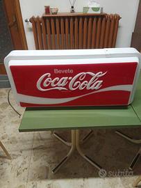 Insegna Neon Vintage Coca Cola Anni 70 con Staffa