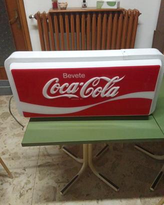 Insegna Neon Vintage Coca Cola Anni 70 con Staffa