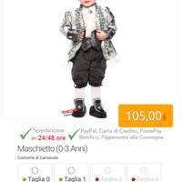 vestito carnevale conte di Montecristo veneziano 