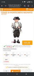vestito carnevale conte di Montecristo veneziano 