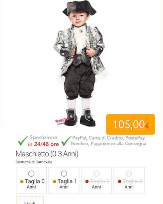 vestito carnevale conte di Montecristo veneziano 