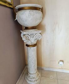 VASO DECORATIVO CON COLONNA / PIEDISTALLO STILE CL