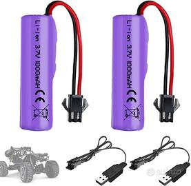 2 Batterie Li-Ion 3.7V 1000mAh Connettore SM-2P