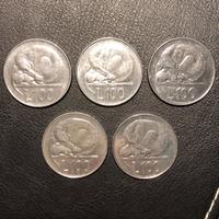 Cinque monete 100 Lire San Marino 1975