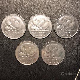 Cinque monete 100 Lire San Marino 1975