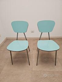 coppia Sedie originale anni '40  azzurre