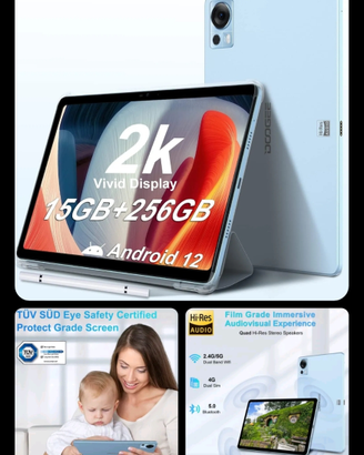 Tablet 10.4" 2K Display Android12 8GB 256GB 4G GPS