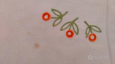 TOVAGLIA COTONE STRISCE VERDI E ARANCIONE 