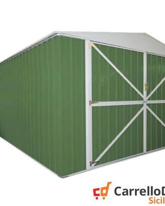Box acciaio garage lamiera 360x600 verde