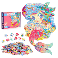 Puzzle per bambini 128 pz a forma di sirena 64 cm
