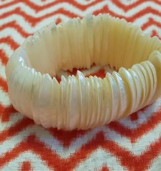 Bracciale, braccialetto elastico madreperla