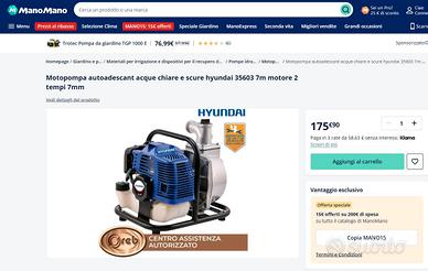 Motopompa acque chiare scure