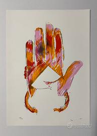 Quadro serigrafia collage Mario Schifano 50x70cm