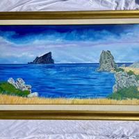Quadro su tela – Paesaggio con scogli sul mare