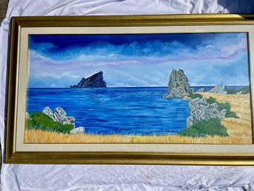 Quadro su tela – Paesaggio con scogli sul mare