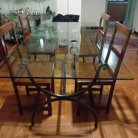 Tavolo e tavolino in cristallo