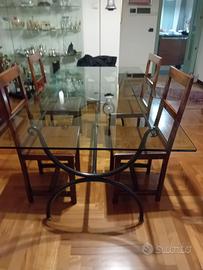 Tavolo e tavolino in cristallo