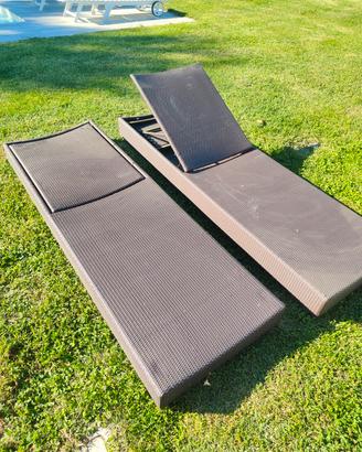 Lettini Unopiū in ratten per giardino o piscina