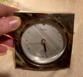 SEIKO orologio da tavolo con sveglia in ottone 
