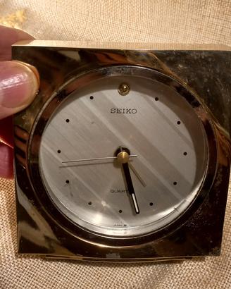 SEIKO orologio da tavolo con sveglia in ottone 